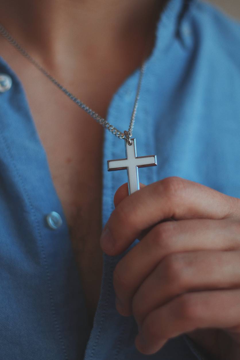 bijou croix cadeau religieux pour communion ou baptême